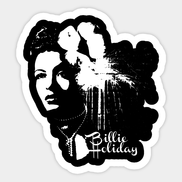 Billie Holiday stencil Sticker by todd_stahl_art